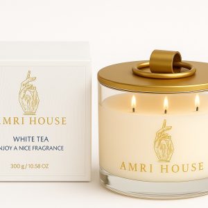 White Tea Premium Scented Candle – 3-Wick 100% Natural Soy Wax –10.58oz, Clean 50 Hour Burn – Vegan, Hand-Poured & Lab-Tested – Long Lasting Aromatherapy for Women, Gift, Meditation & Home